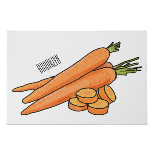 Carrot cartoon illustration faux canvas print