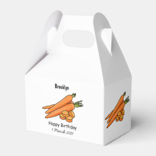 Carrot cartoon illustration favor boxes