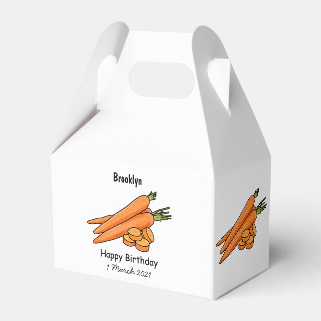 Carrot cartoon illustration favor boxes (Front Side)