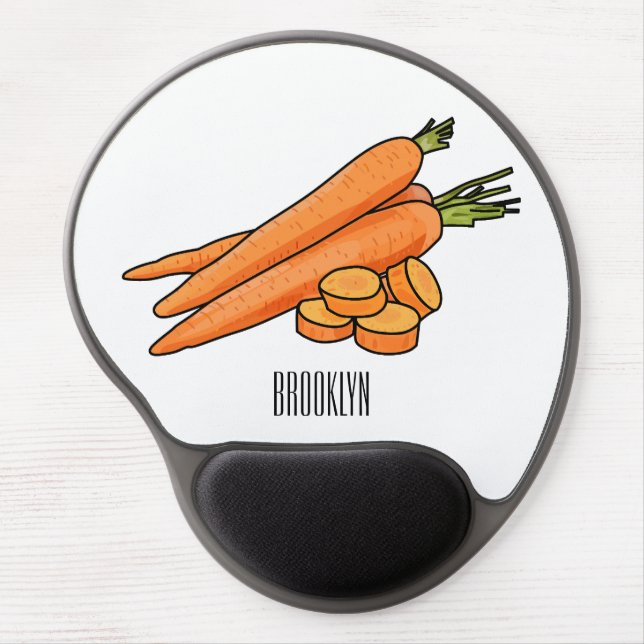 Carrot cartoon illustration gel mouse pad (Front)