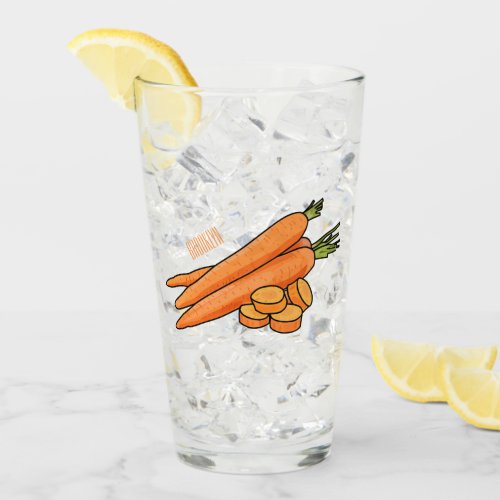 Carrot cartoon illustration glass