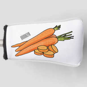 Carrot cartoon illustration golf head cover