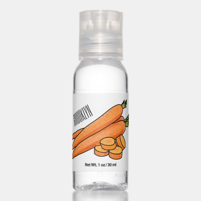 Carrot cartoon illustration  hand sanitizer (Front)
