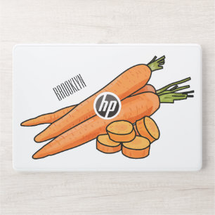 Carrot cartoon illustration HP laptop skin