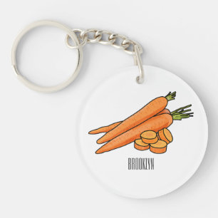 Carrot cartoon illustration keychain