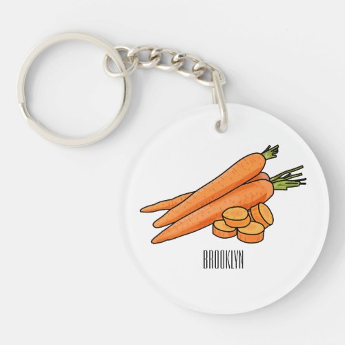 Carrot cartoon illustration keychain