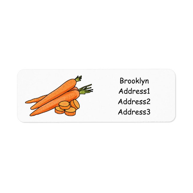 Carrot cartoon illustration label (Front)