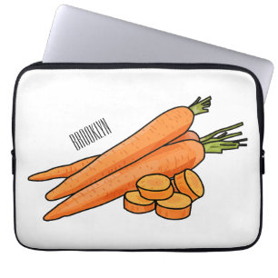 Carrot cartoon illustration laptop sleeve