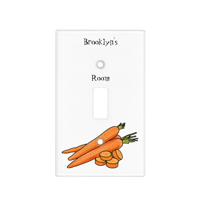 Carrot cartoon illustration light switch cover (Front)