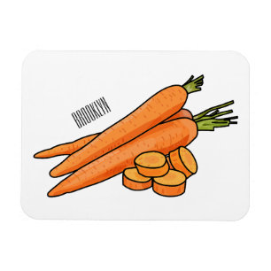 Carrot cartoon illustration magnet
