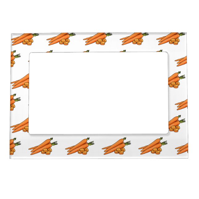 Carrot cartoon illustration magnetic frame (Front)