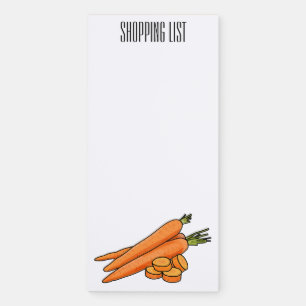 Carrot cartoon illustration magnetic notepad