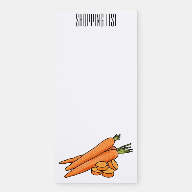 Carrot cartoon illustration magnetic notepad (Front)