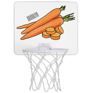 Carrot cartoon illustration mini basketball hoop