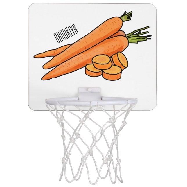 Carrot cartoon illustration mini basketball hoop (Front)
