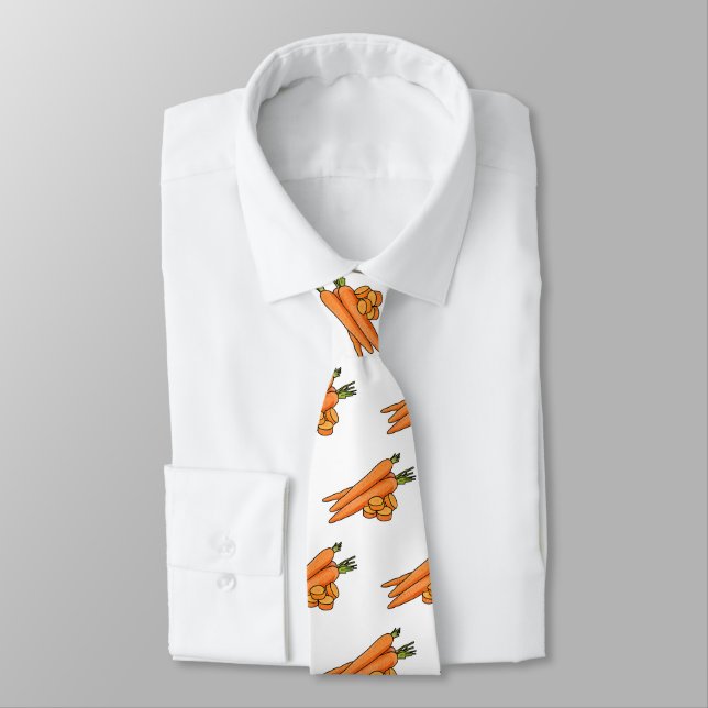 Carrot cartoon illustration neck tie (Tied)