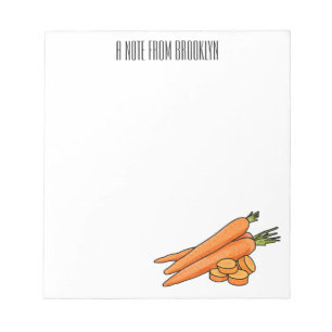 Carrot cartoon illustration notepad