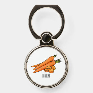 Carrot cartoon illustration phone ring stand