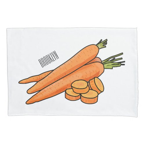 Carrot cartoon illustration pillow case