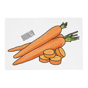Carrot cartoon illustration placemat