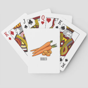 Carrot cartoon illustration poker cards