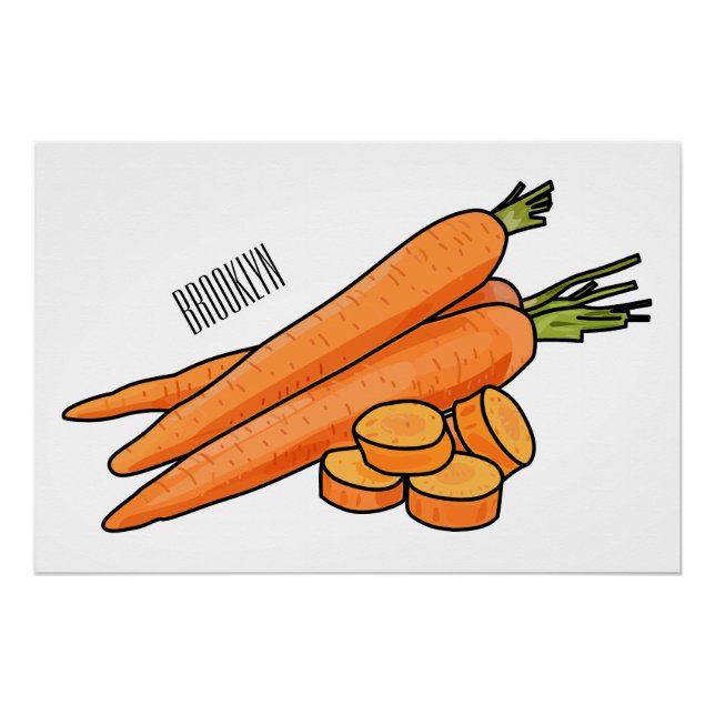 Carrot cartoon illustration poster (Front)
