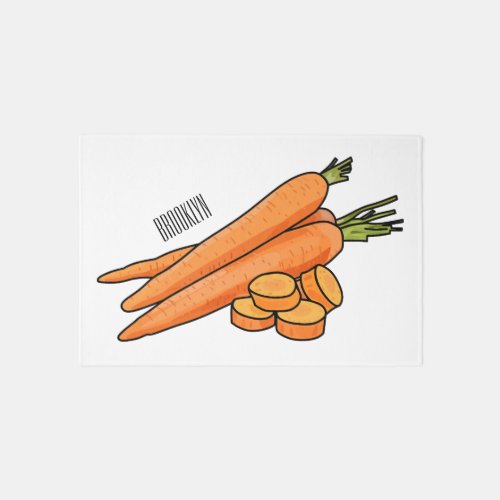 Carrot cartoon illustration rug