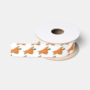 Carrot cartoon illustration satin ribbon
