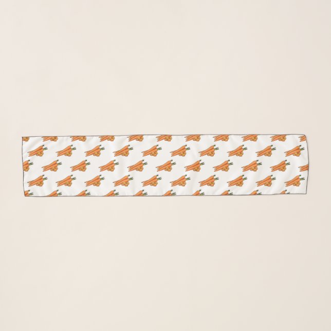 Carrot cartoon illustration scarf (Front (Horizontal))