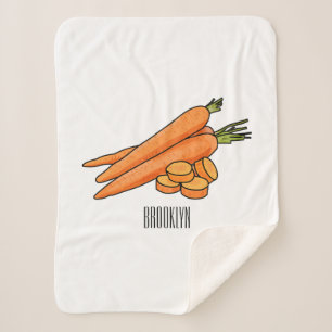 Carrot cartoon illustration sherpa blanket