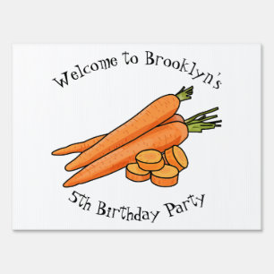 Carrot cartoon illustration sign