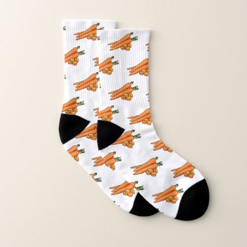 Carrot cartoon illustration socks