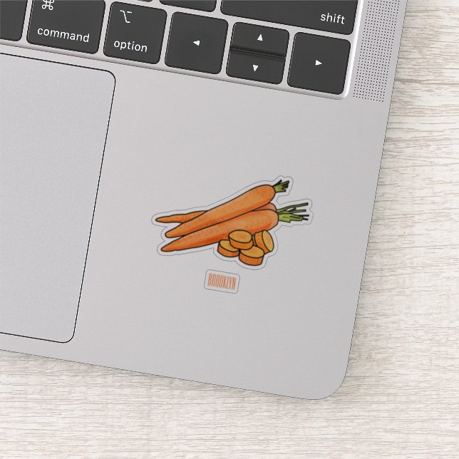 Carrot cartoon illustration sticker (Detail)