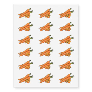 Carrot cartoon illustration temporary tattoos