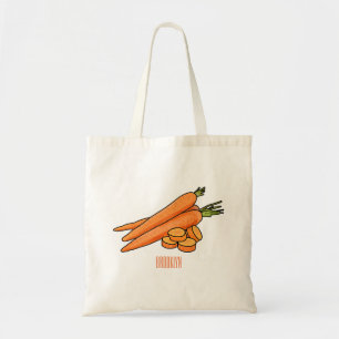 Carrot cartoon illustration tote bag