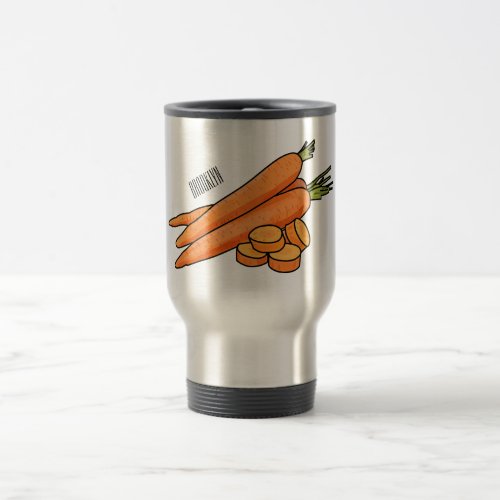 Carrot cartoon illustration travel mug