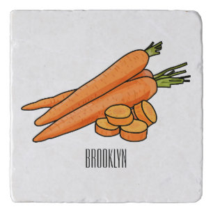 Carrot cartoon illustration trivet