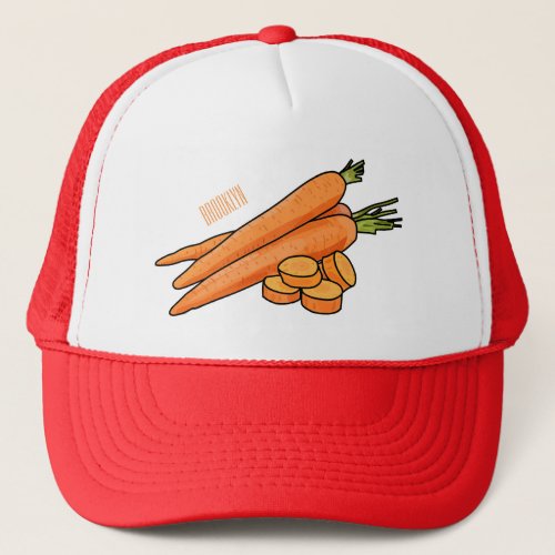 Carrot cartoon illustration trucker hat