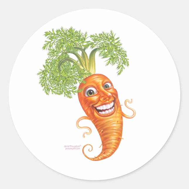 carrot classic round sticker (Front)