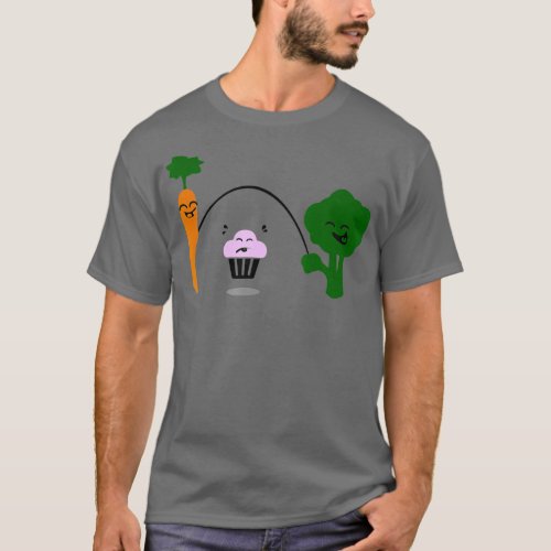 Carrot Cupcake Broccoli Funny Jump Rope Fitness  T_Shirt