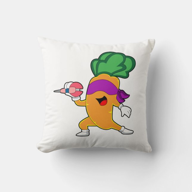 Carrot Darts Dart Throw Pillow (Front)