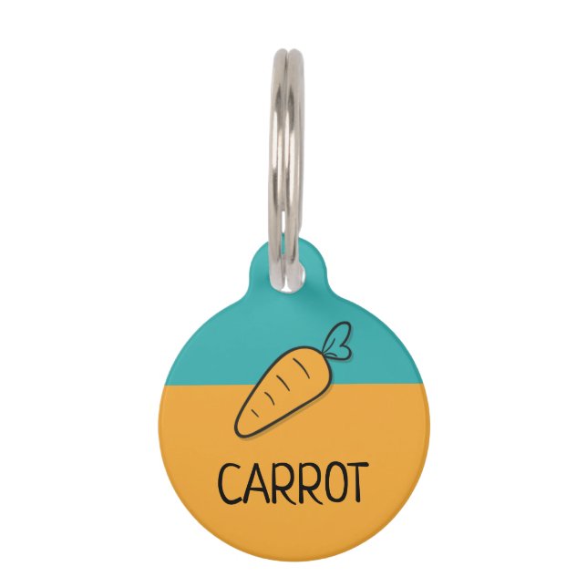 Carrot Dog Cat Name Pet ID Tag (Front)