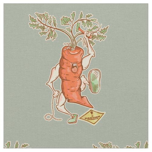 Carrot fighting Funny vegetable Fabric