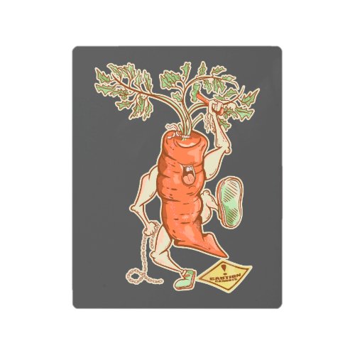 Carrot fighting Funny vegetable Metal Print