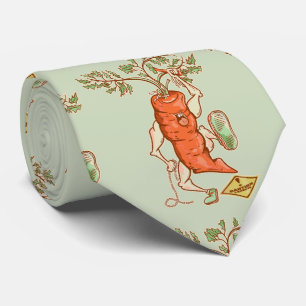 Carrot fighting Funny vegetable Neck Tie