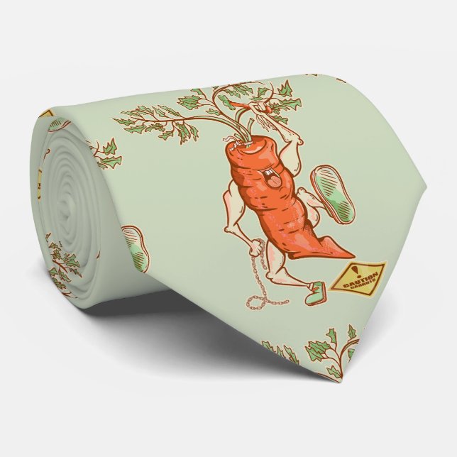 Carrot fighting Funny vegetable Neck Tie (Rolled)