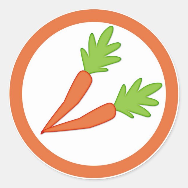 Carrot flavor circle sticker labels (Front)