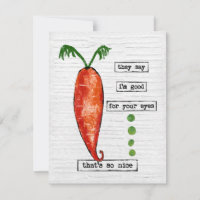 Carrot Greeting Card - Funny Vegetable - So Nice