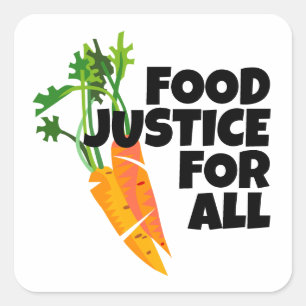 Carrot Image and Food Justice for All! Square Sticker