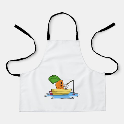 Carrot in Boat at Fishing with Fishing rod Apron